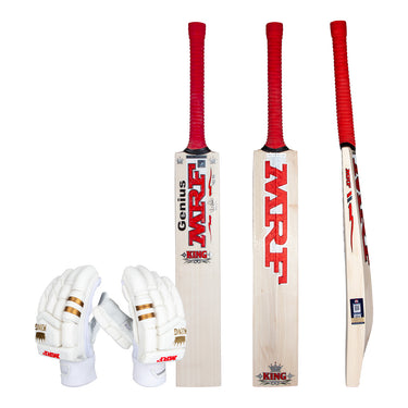 MRF Virat Kohli Genius King Cricket Bat + Gloves