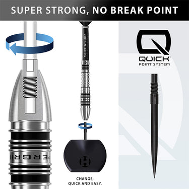 Harrows Supergrip QP Bomb 90% Steel Tip Darts