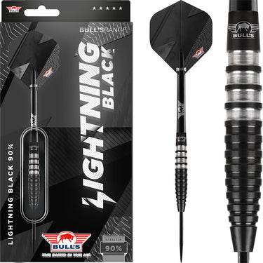 Bull's Lightning 90% Black Steel Tip Darts