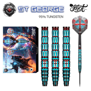 Shot Future Knights St George 95% Tungsten Steel Tip Dart Set