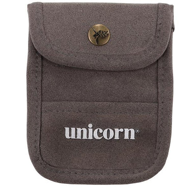 Unicorn ACCESSORY POUCH GREY FLOCKED LEATHER