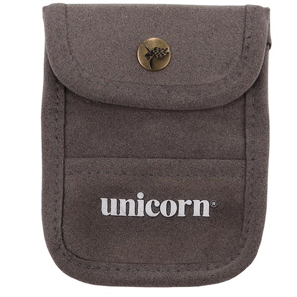 Unicorn ACCESSORY POUCH GREY FLOCKED LEATHER