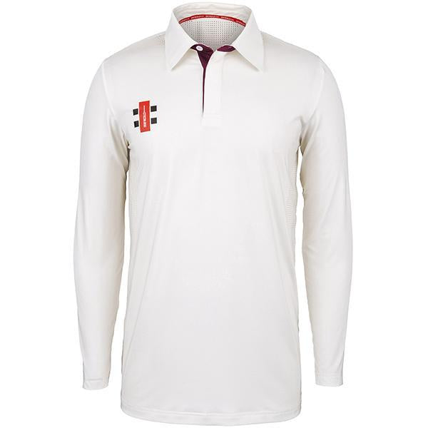 Gray Nicolls Pro Performance Long Sleeve Cricket Shirt Maroon