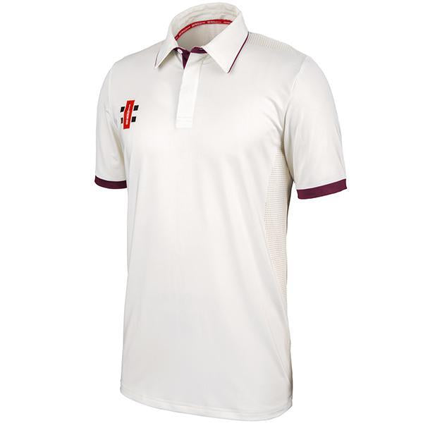 Gray Nicolls Pro Performance Short Sleeve Cricket Shirt Maroon