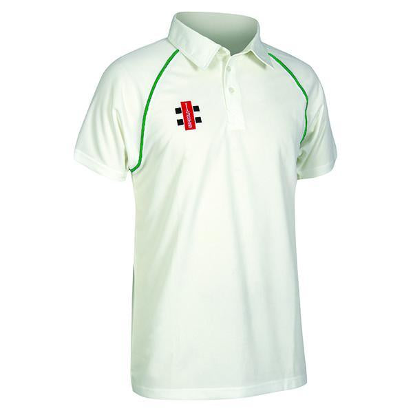 Gray-Nicolls Matrix Short Sleeve Junior Cricket Shirt Green