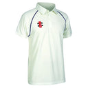 Gray-Nicolls Matrix Short Sleeve Junior Cricket Shirt Navy