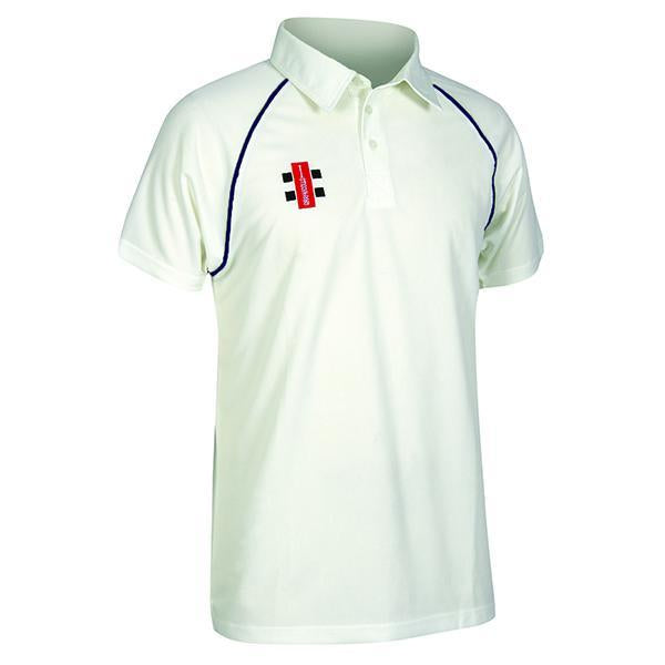 Gray-Nicolls Matrix Short Sleeve Junior Cricket Shirt Navy