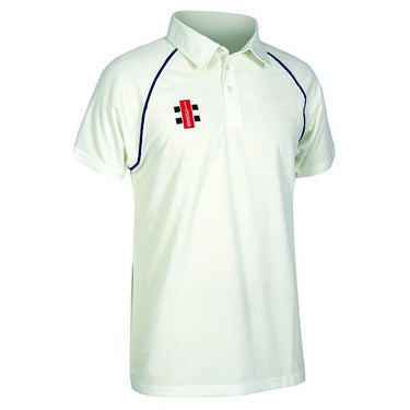 Gray-Nicolls Matrix Short Sleeve Junior Cricket Shirt Navy