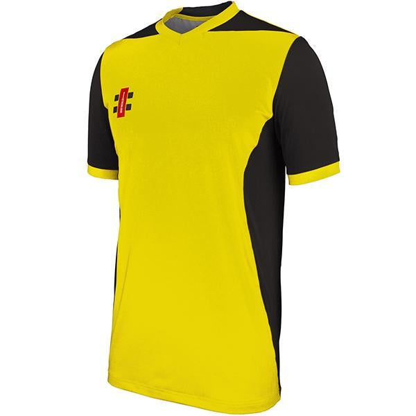 Gray Nicolls T20 Short Sleeve Cricket Shirt Yellow/Black