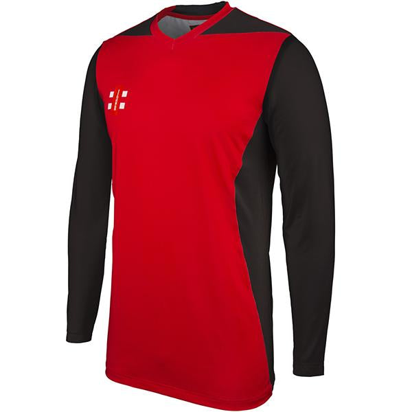 Gray Nicolls T20 Long Sleeve Junior Cricket Shirt Red/Black